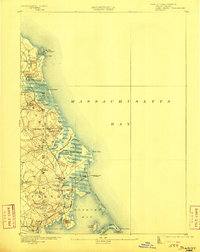1893 Map of Duxbury, 1904 Print