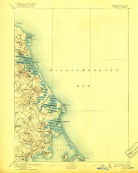1893 Map of Duxbury, 1918 Print
