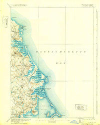 1893 Map of Duxbury, 1931 Print