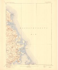 1893 Map of Duxbury, 1910 Print