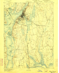 1893 Map of Fall River, MA, 1903 Print