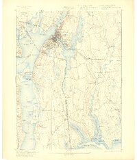 1893 Map of Fall River, MA, 1903 Print