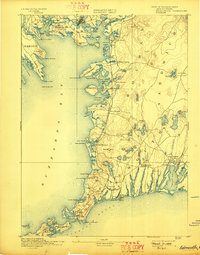1893 Map of Falmouth, 1898 Print