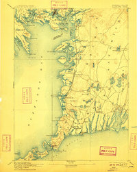 1893 Map of Falmouth, 1909 Print
