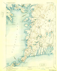 1893 Map of Falmouth, 1930 Print