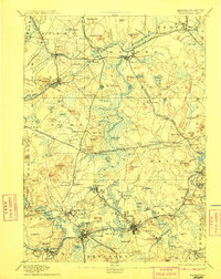 1894 Map of Cochituate, MA, 1908 Print