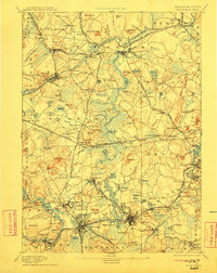 1894 Map of Framingham, MA, 1911 Print