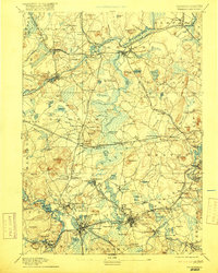 1894 Map of Cochituate, MA, 1917 Print