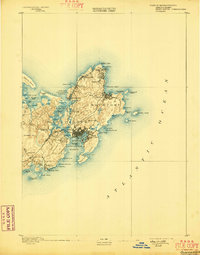 1893 Map of Gloucester, MA, 1898 Print