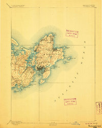 1893 Map of Gloucester, MA, 1906 Print