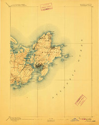 1893 Map of Gloucester, MA, 1911 Print