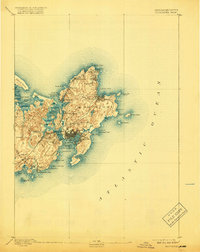 1893 Map of Gloucester, MA, 1918 Print
