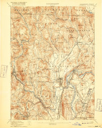 1894 Map of Greenfield, 1918 Print