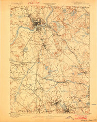 1893 Map of Lawrence, MA, 1902 Print