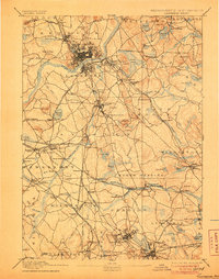 1893 Map of Lawrence, MA, 1906 Print