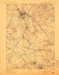 1893 Map of Lawrence, MA, 1908 Print