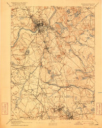 1893 Map of Lawrence, MA, 1916 Print