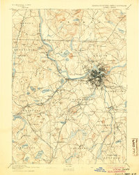 1893 Map of Nashua, NH, 1904 Print