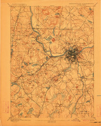 1893 Map of Lowell, MA, 1912 Print