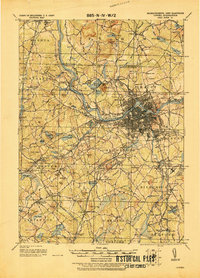 preview thumbnail of historical topo map of Lowell, MA in 1921