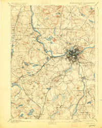 1893 Map of Lowell, MA, 1925 Print