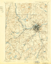 1893 Map of Nashua, NH, 1932 Print