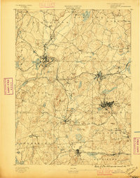 preview thumbnail of historical topo map of Worcester County, MA in 1896