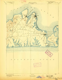 1894 Map of Marthas Vineyard, 1898 Print