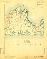 1894 Map of Marthas Vineyard, 1909 Print