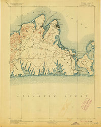1894 Map of Marthas Vineyard, 1913 Print