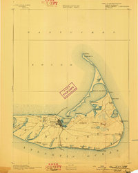 1893 Map of Nantucket, 1898 Print
