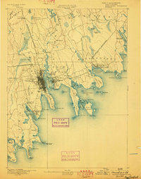 1893 Map of New Bedford, 1898 Print