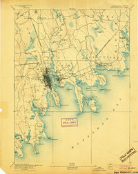 1893 Map of New Bedford, 1904 Print