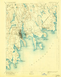 1893 Map of New Bedford, 1930 Print