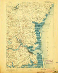 1894 Map of Hampton Beach, NH, 1908 Print