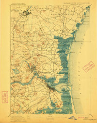 1894 Map of Hampton Beach, NH, 1911 Print