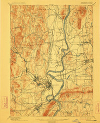 1895 Map of Northampton, 1912 Print