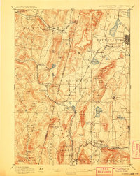 1897 Map of Pittsfield, MA, 1908 Print