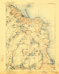 1894 Map of Plymouth, 1921 Print