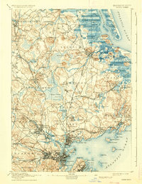 1893 Map of Salem, MA, 1936 Print