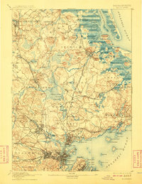 1893 Map of Beverly, MA, 1908 Print