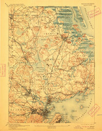 1893 Map of Beverly, MA, 1912 Print