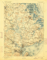 1893 Map of Beverly, MA, 1916 Print
