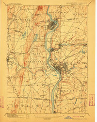 1895 Map of Chicopee, MA, 1912 Print