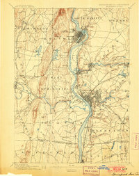 1895 Map of Springfield, MA, 1903 Print