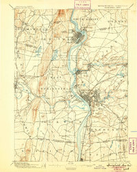 1895 Map of Chicopee, MA, 1905 Print