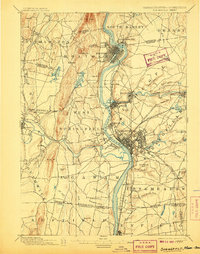 1895 Map of Springfield, MA, 1907 Print