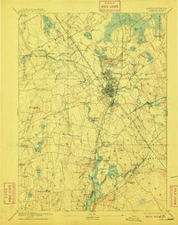 1893 Map of Taunton, 1910 Print