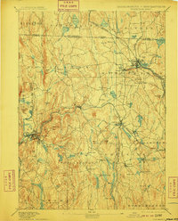 1894 Map of Baldwinville, MA, 1910 Print
