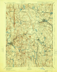 1894 Map of Baldwinville, MA, 1924 Print